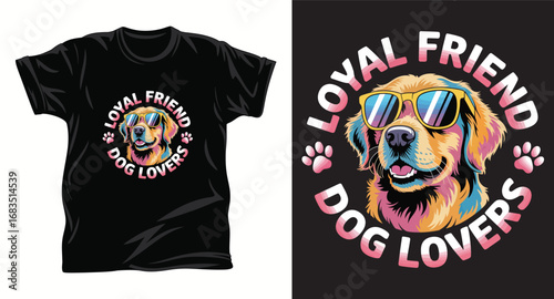 dog graphic vector T shirt design print.