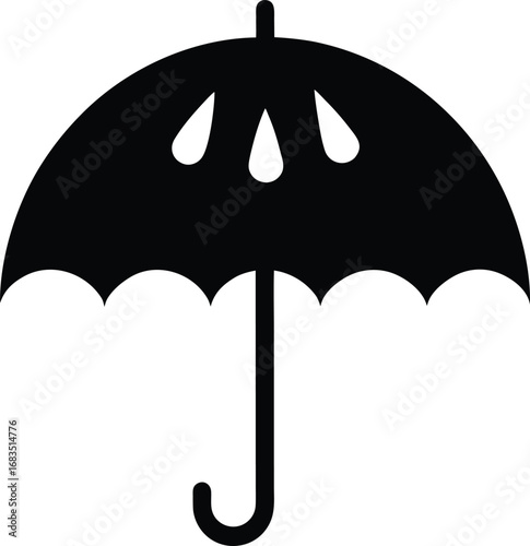 black umbrella on white background