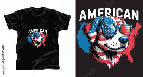 dog graphic vector T shirt design print.