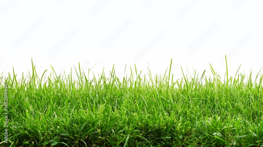 Obraz premium Field of green grass with no other objects in the image. The grass is lush and vibrant, creating a peaceful and serene atmosphere