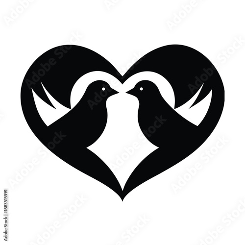 Two Birds Forming a Heart Shape love romance