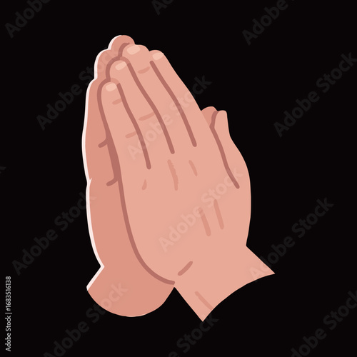 Praying hands emoji icon illustration. A symbol of faith, prayer, and gratitude.