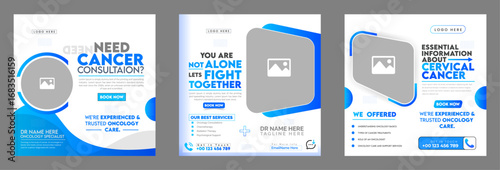 cancer awareness and treatment  promotional posters social media post