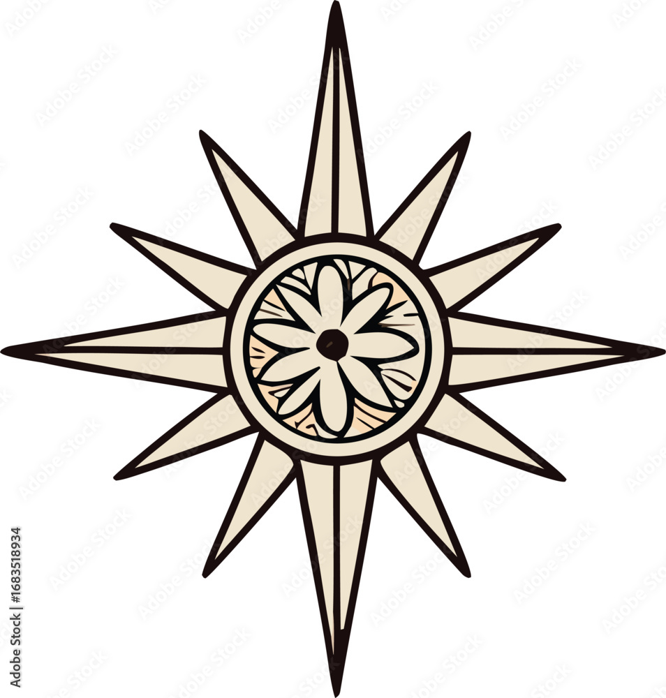Obraz premium compass rose vector