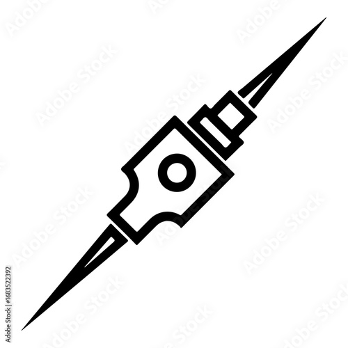 Vector illustration of a disconnected electrical plug and socket symbol representing a broken connection or circuit
