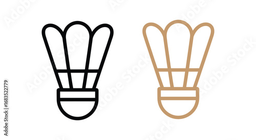 Black badminton shuttlecock icon isolated on white background