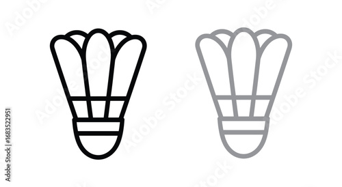 Black badminton shuttlecock icon isolated on white background