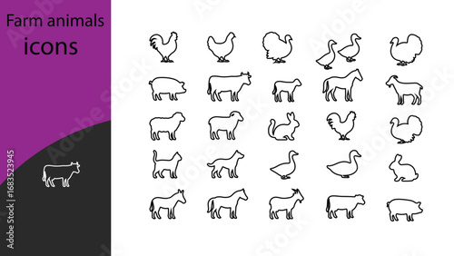 Farm animals icons
