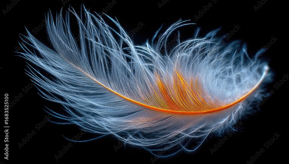 Naklejka premium A feather's delicate form, light & vibrant