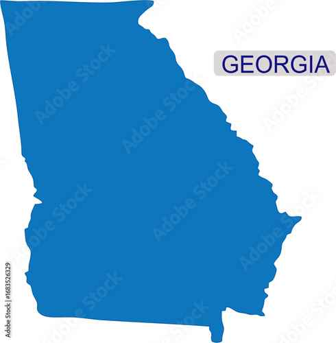 Solid map of Georgia an USA State