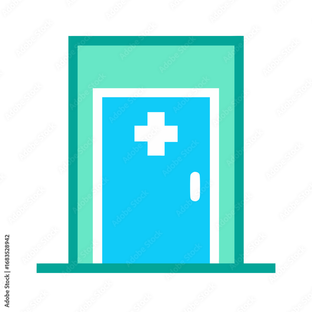 Obraz premium Medical facility entrance symbolizing healthcare accessibility and hospital services