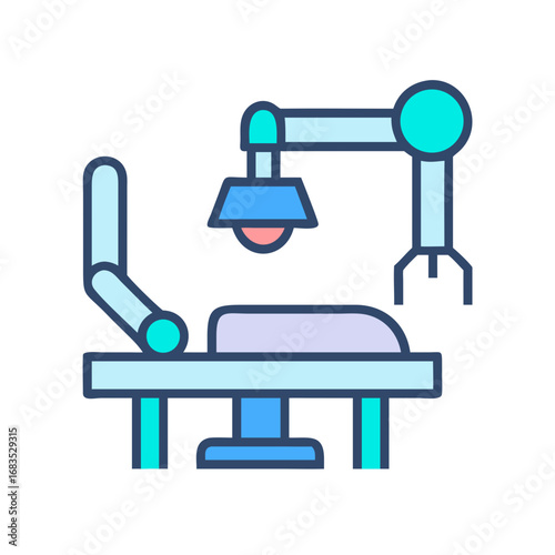 Automated surgery medical equipment flat design healthcare concept vector