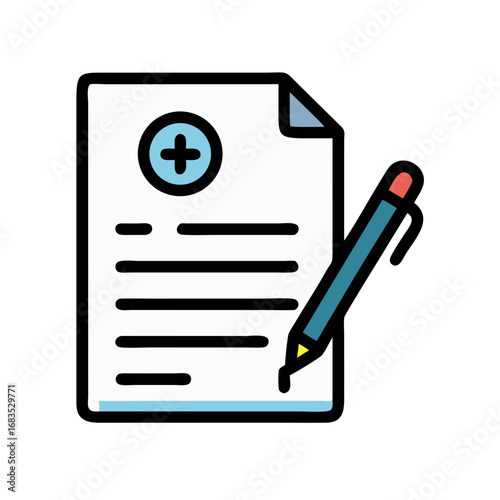 Medical form with pencil for healthcare documentation concept