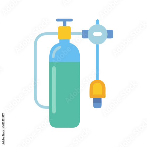 Medical oxygen tank illustration for healthcare and safety themes