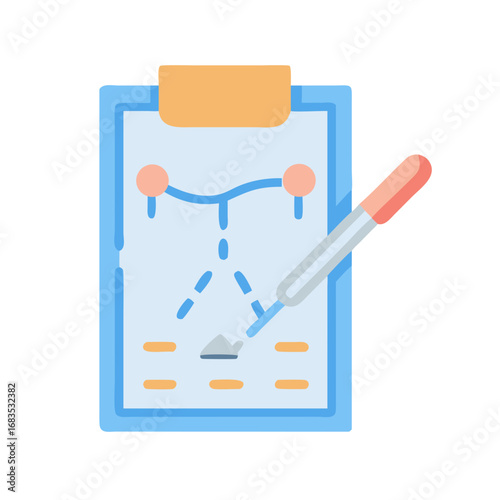 Clipboard and pen illustrate business strategy and project planning