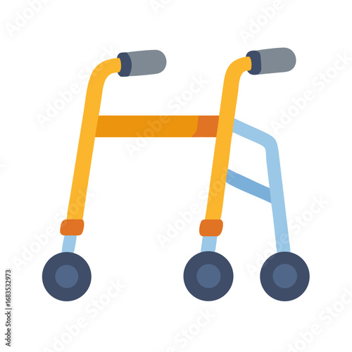 Illustration of a wheeled walker assistive mobility device