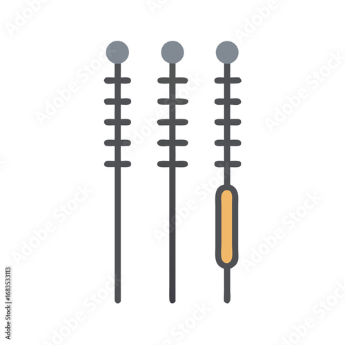 Acupuncture needles graphic on black background for alternative medicine
