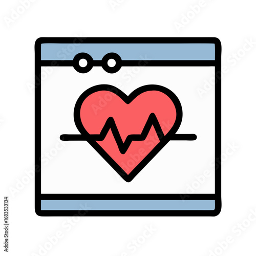 Digital heartbeat monitor interface shows patient vital signs graph