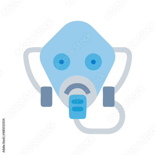 Oxygen mask vector illustration on black background for health