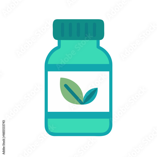 Flat vector illustration of herbal medicine bottle concept design