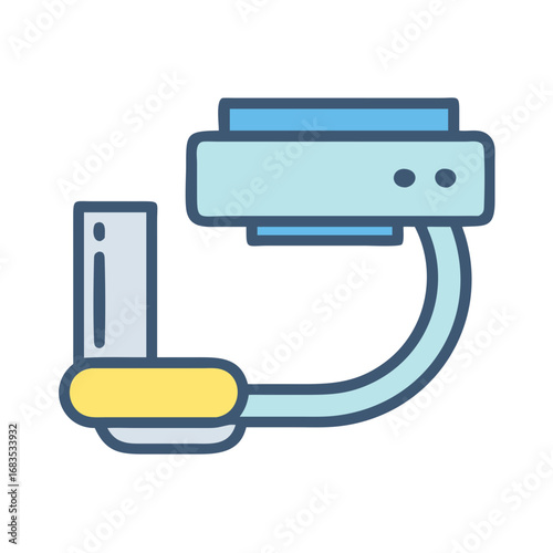 Stylized light blue handheld camera gimbal with yellow accent