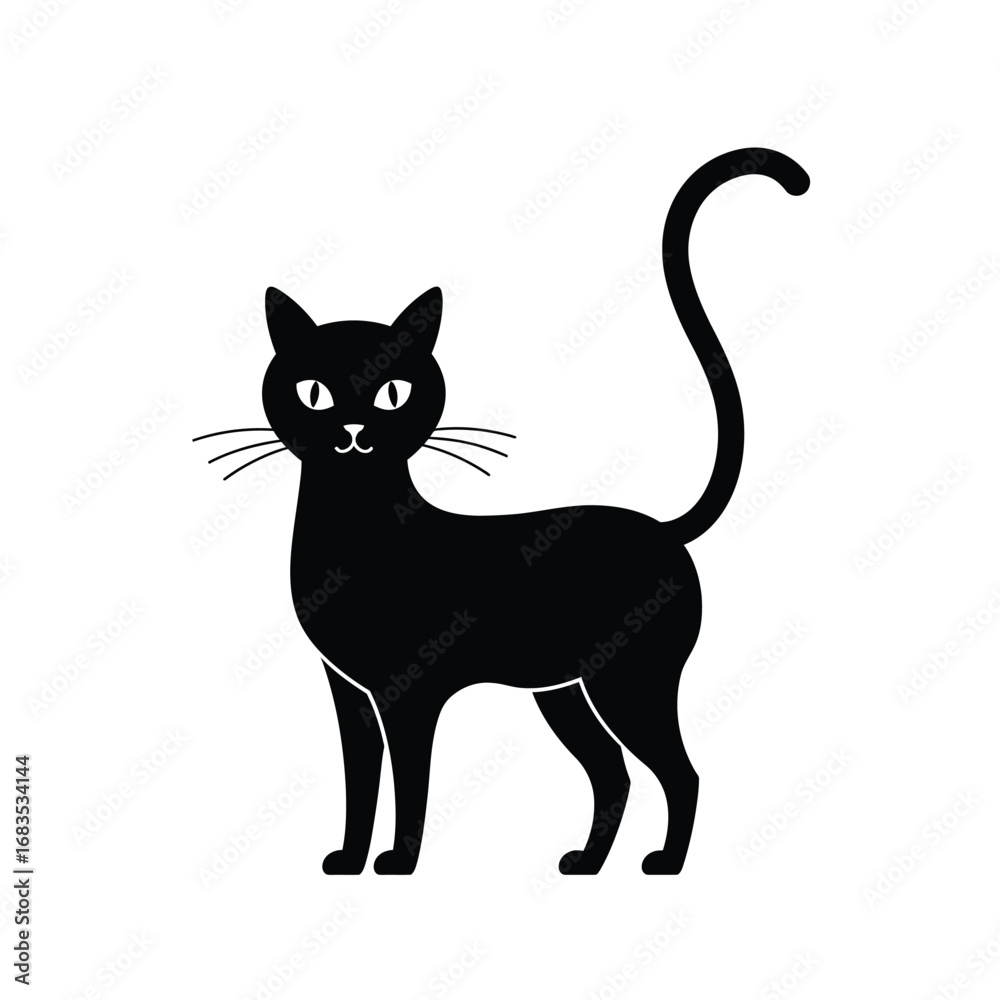 Obraz premium Black cat silhouette icon animal