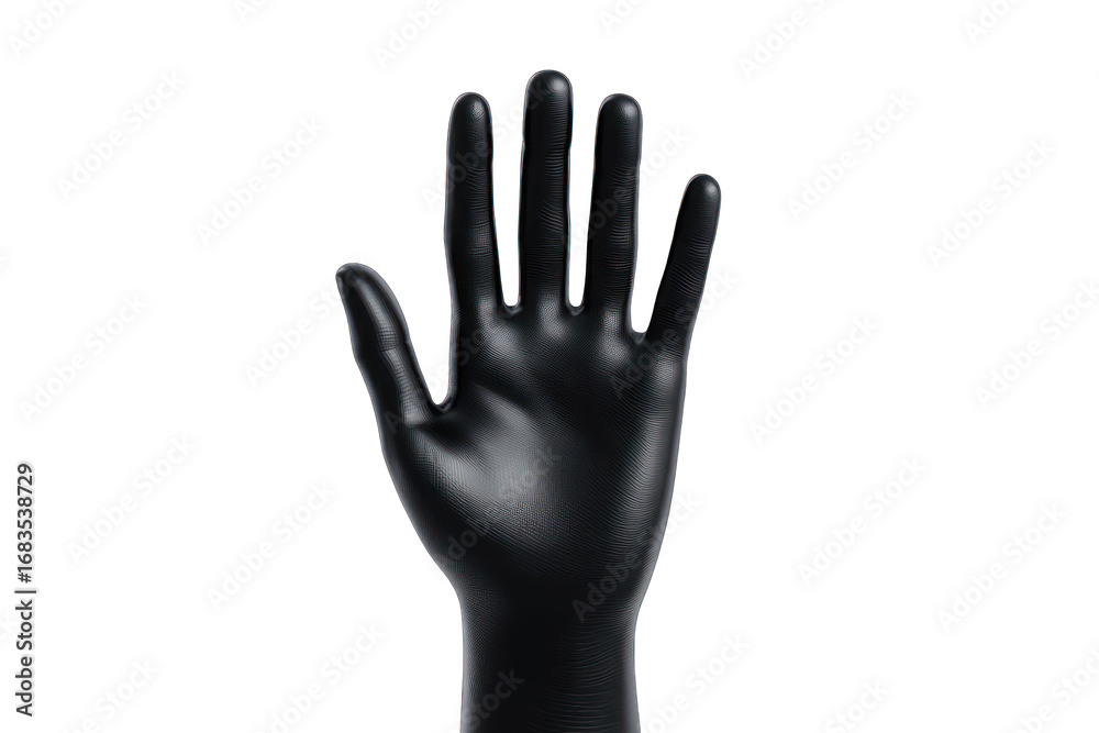Obraz premium Close-up of a black glove on a hand