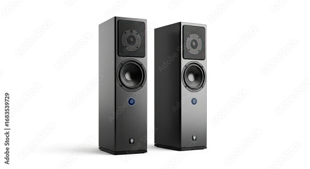 Fototapeta premium audio speakers isolated on white background