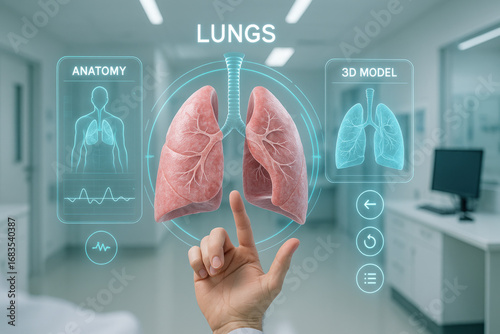 Interactive Medical Interface for Lungs Study, Illustration