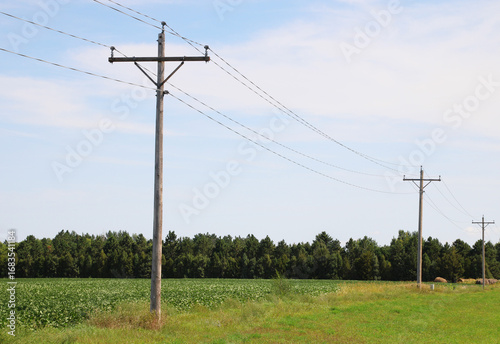 power lines on a field