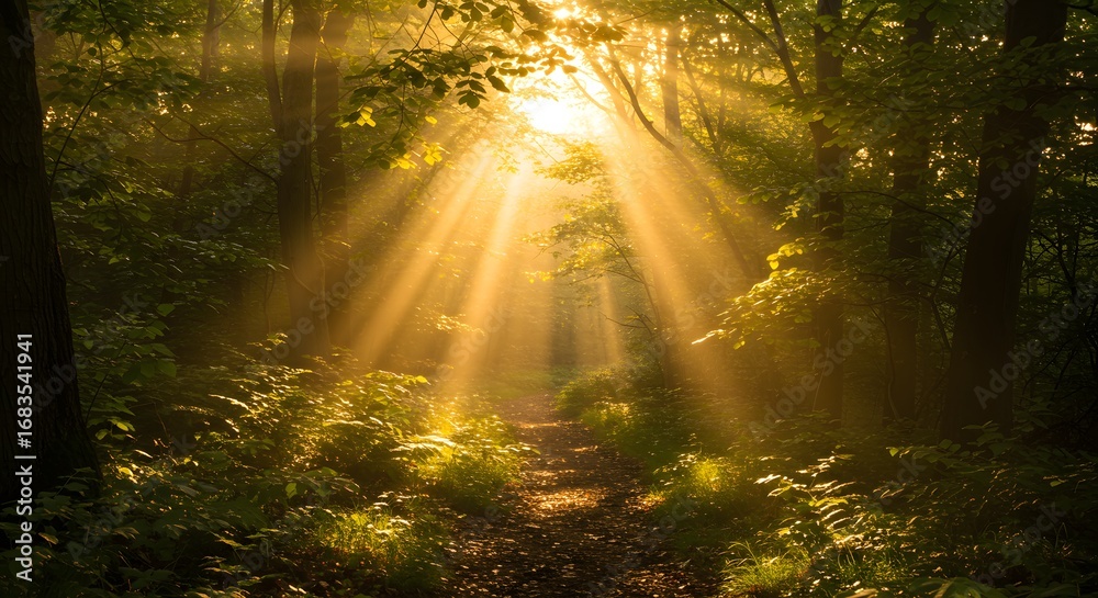 Fototapeta premium Mystic Forest Sunbeams