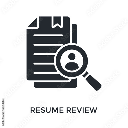 Resume Review Icon Glyph Style. Vector Illustration For Graphic Design