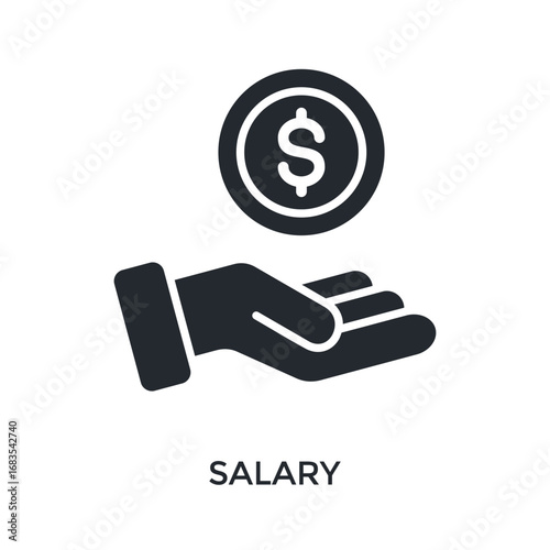 Salary Icon Glyph Style. Vector Illustration For Graphic Design