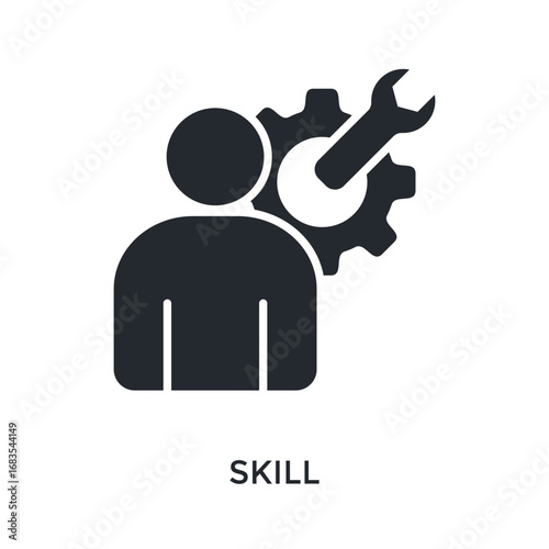 Skill Icon Glyph Style. Vector Illustration For Graphic Design
