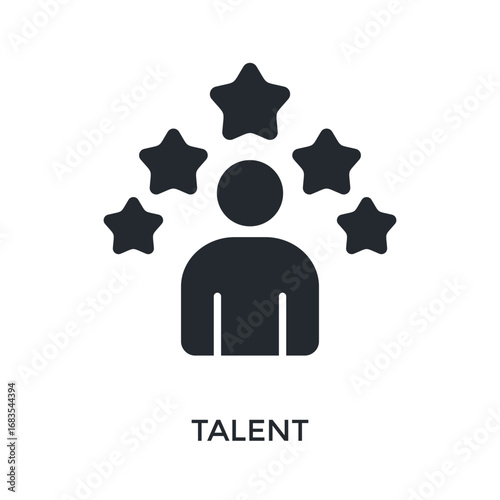 Talent Icon Glyph Style. Vector Illustration For Graphic Design