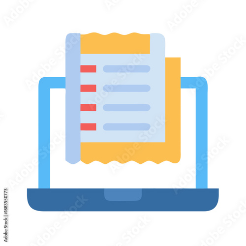 Online billing concept showing invoice on a laptop screen