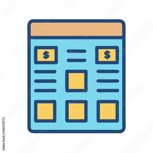 Financial report schedule calendar icon with dollar signs