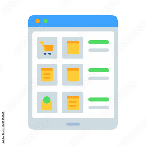 E-commerce app interface mockup for online retail business