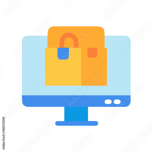 Online order on computer screen concept digital commerce