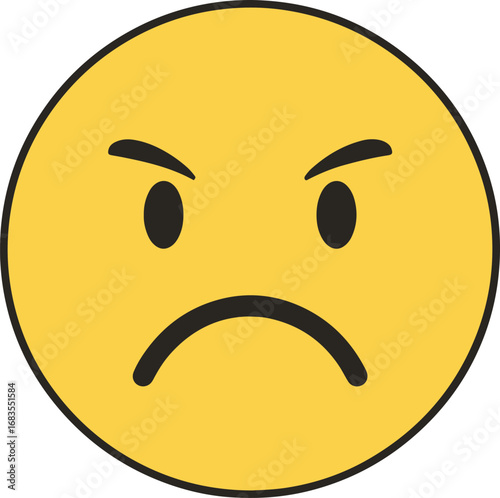 A simple, pixelated yellow emoticon depicting an angry face.