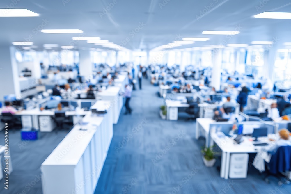 Fototapeta premium Blurred view of a large office space