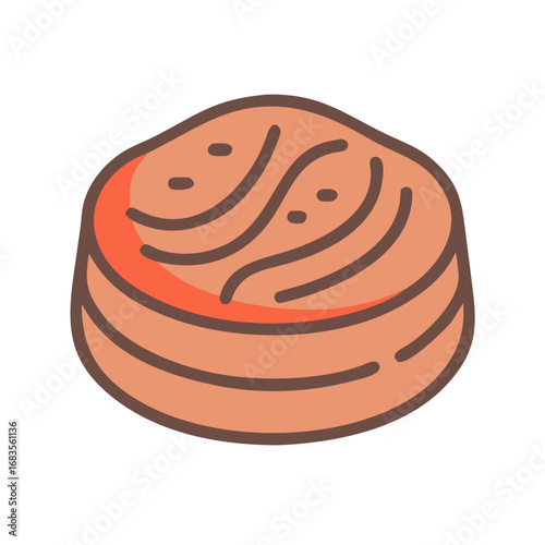 Minimalist style vector drawing of clam on black background