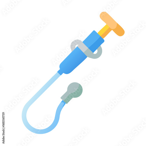 Flat Design Illustration of a Medical Enema Syringe