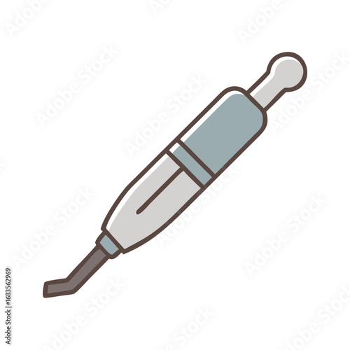 Stylized endodontic file illustration against black background