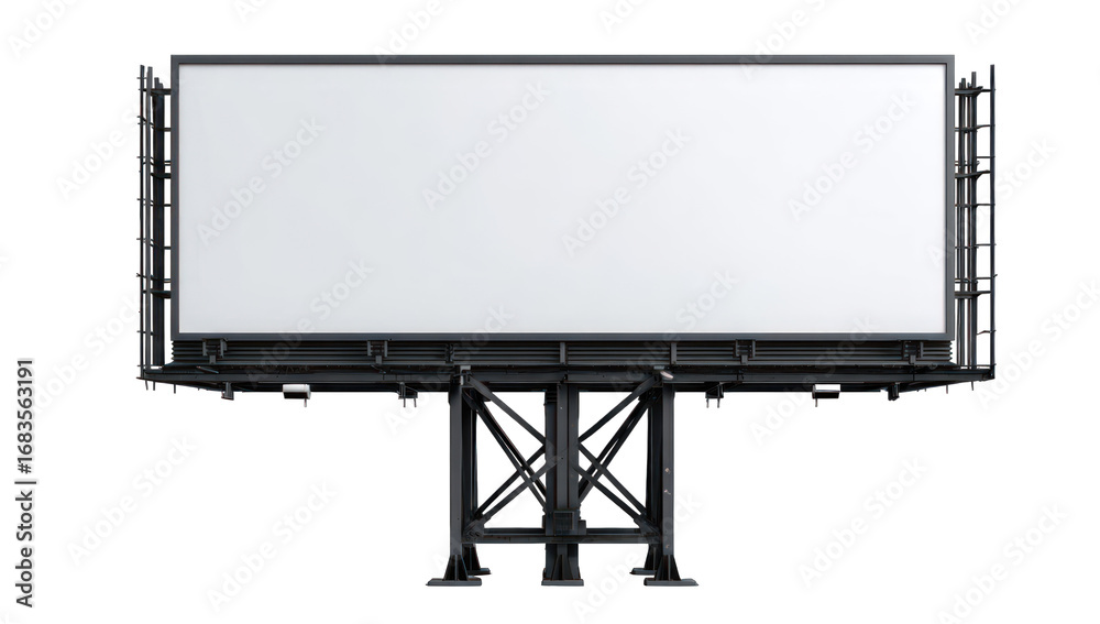 Obraz premium Blank billboard mounted on a large metal frame