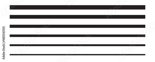 Straight line icon set, stripe series from thin to thick. Editable line width