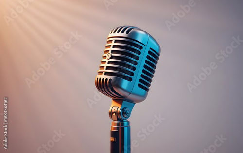 Rendered retro microphone