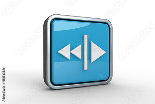 Free Download 3d glossy blue icon representing horizontal alignment or mirroring - GFXLoad