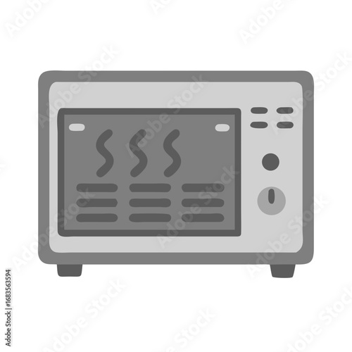 Modern grey toaster oven in vector illustration format