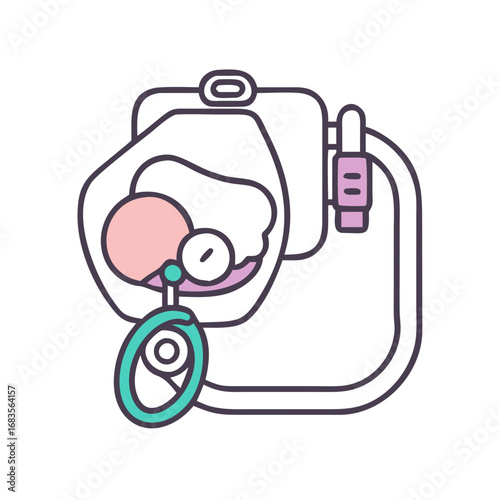 Retro illustration of a blood pressure measuring device